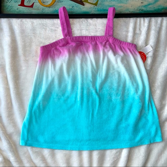 Nwt Wonder Nation Girls terry tank top swim cover up Size Large 10/12 pool beach - Picture 5 of 10